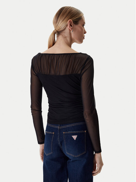 Guess Guess Blúzka W6RP04 KBAH2 Čierna Regular Fit