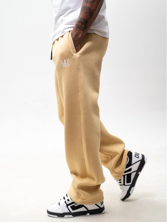 Jigga Wear Jigga Wear Spodnie dresowe Szerokie luźne dresy sznurek na gumce 129790 Brązowy Baggy Fit