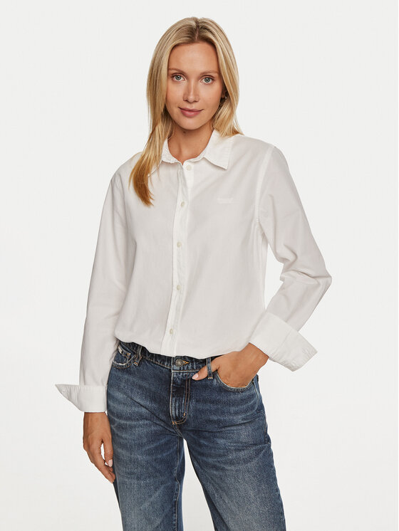 Guess Jeans Guess Jeans Cămașă W4YH68 WGCF1 Alb Regular Fit