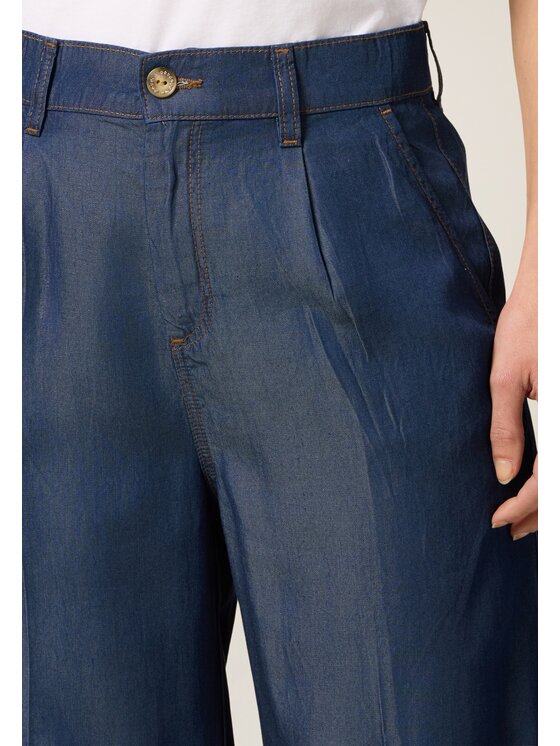 Oltre Oltre Jeansy P565R008517N034 Niebieski Baggy Fit