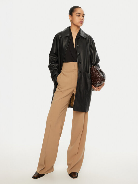 Luisa Spagnoli Luisa Spagnoli Kurtka skórzana Superbo 541221 Czarny Loose Fit