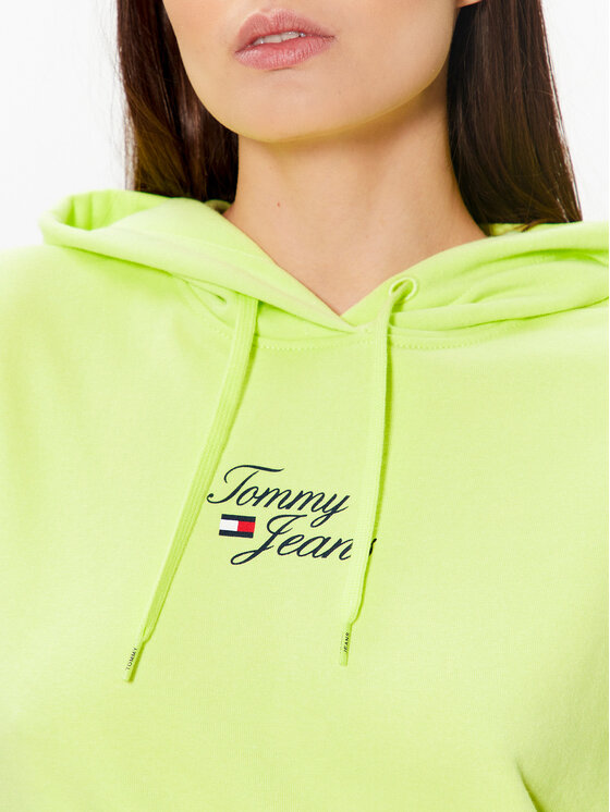 Tommy Jeans Tommy Jeans Džemperis ar kapuci Essential Logo DW0DW15410 Zaļš Boxy Fit