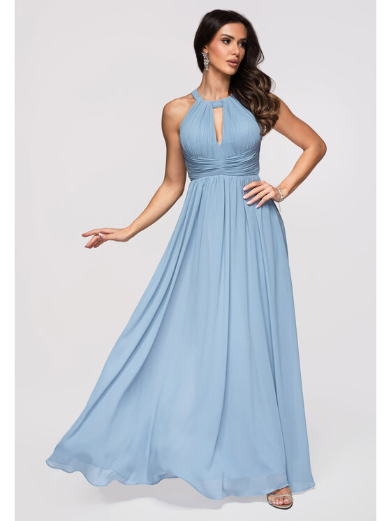 Ombre Ombre Sukienka wieczorowa LA-OM-DLR358 Niebieski Regular Fit