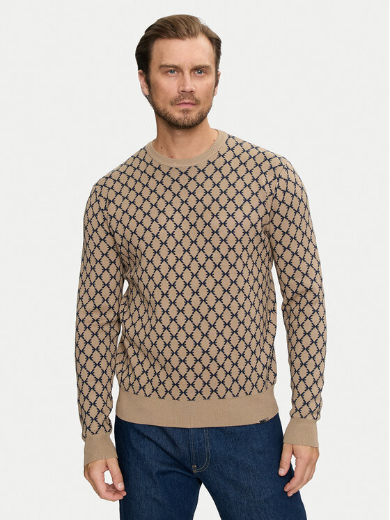 Richmond X Sveter Palmero UMA24028MA Béžová Slim Fit