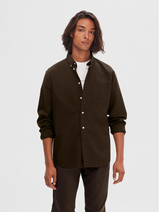 Selected Homme Selected Homme Hemd 16077359 Braun Regular Fit