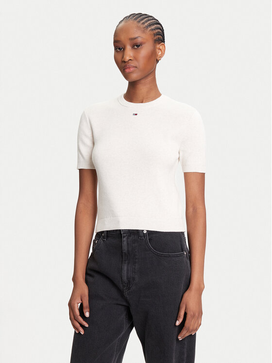 Tommy Jeans Tommy Jeans Džemper Essential DW0DW19336 Bež Regular Fit