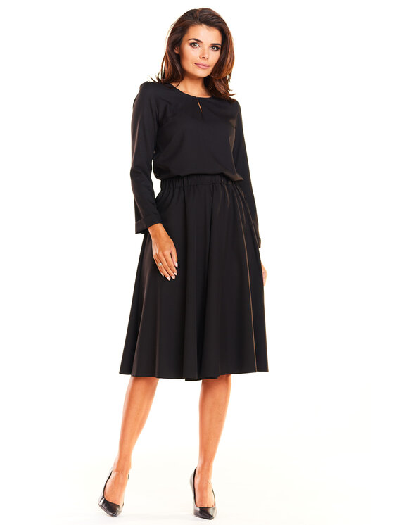 Awama Awama Sukienka codzienna A237 Czarny Basic Fit