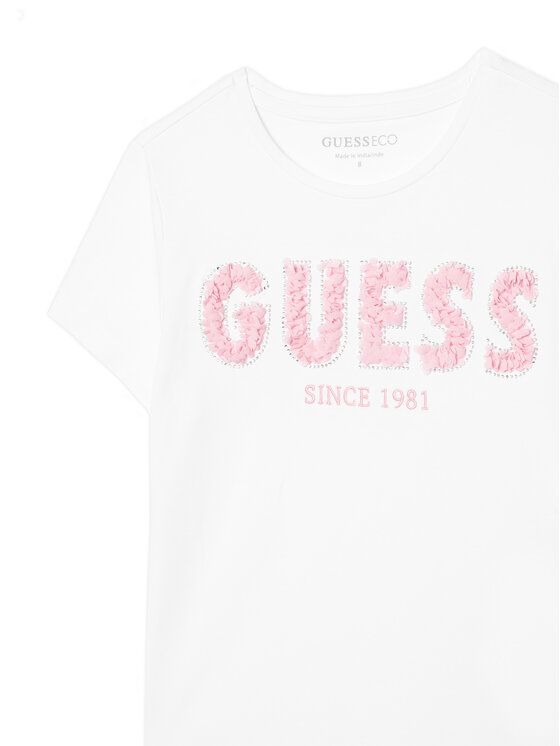 Guess Guess Tričko J6RI24 K6YW4 Biela Regular Fit
