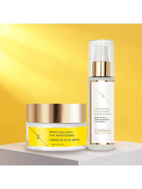Erthskin London Erthskin London SPF 50 Kolagenowy Krem na Dzień 50ml + Kwas Hialuronowy i Serum Kolagenowe - 60ml Krem na dzień