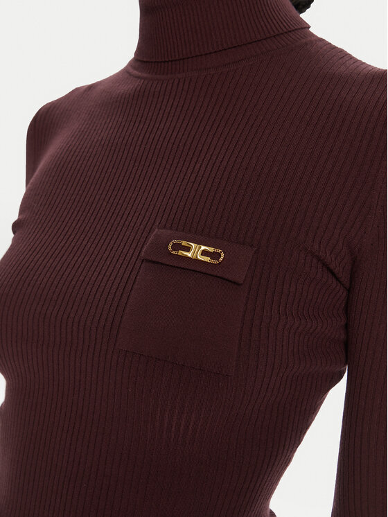 Elisabetta Franchi Elisabetta Franchi Rollkragenpullover MK-11B-56E2-V290 Dunkelrot Slim Fit