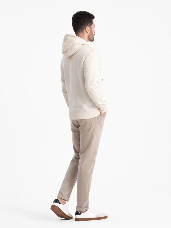 Ombre Ombre Mikina OM-SSBZ-0178 Écru Classic Fit