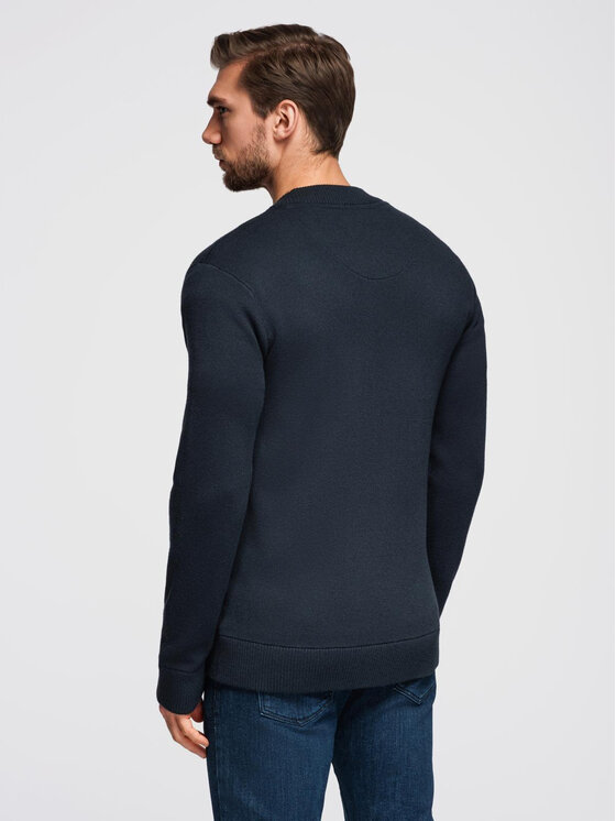 Ombre Ombre Kardigan OM-SWZS-0146 Granatowy Regular Fit