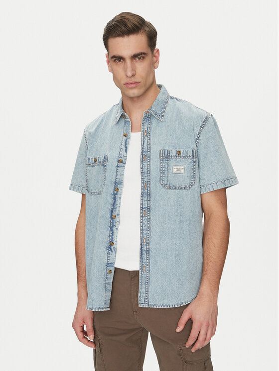 Guess Jeans džínsová košeľa M5GH09 D5NY1 Modrá Regular Fit