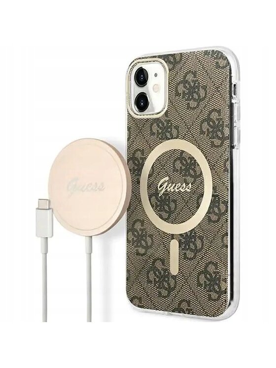 Guess Guess Etui na telefon 4G Print Brązowy