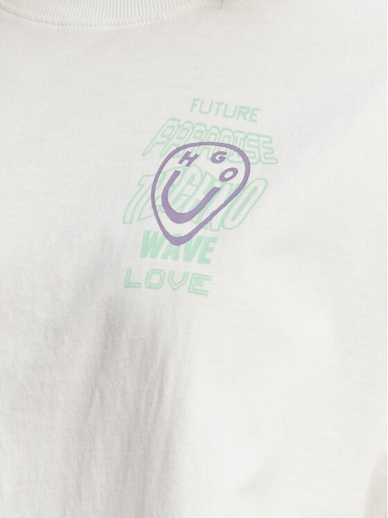 HUGO HUGO Póló Tee 50560784 Fehér Oversize