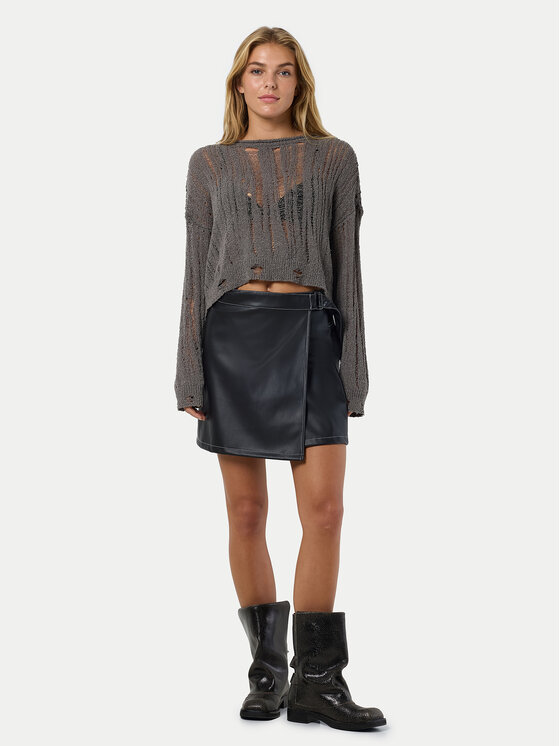 Noisy May Noisy May Fustă din imitație de piele Mandy 27030945 Negru Regular Fit