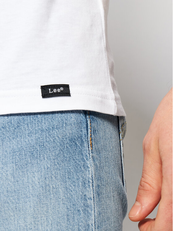 Lee Lee Комплект тениски Twin Pack L62ECM12 112114541 Бял Fitted Fit