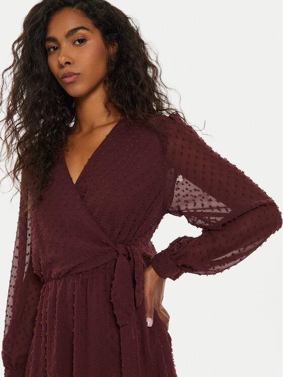 ONLY ONLY Igapäevane kleit Tiva 15224789 Bordoopunane Regular Fit