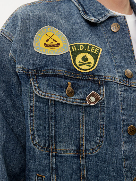 Lee Lee Jeansová bunda Rider 112350102 Modrá Relaxed Fit