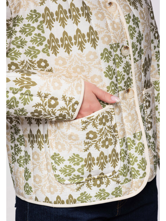 Ombre Ombre Kurtka przejściowa OW-JALP-0126 Khaki Loose Fit