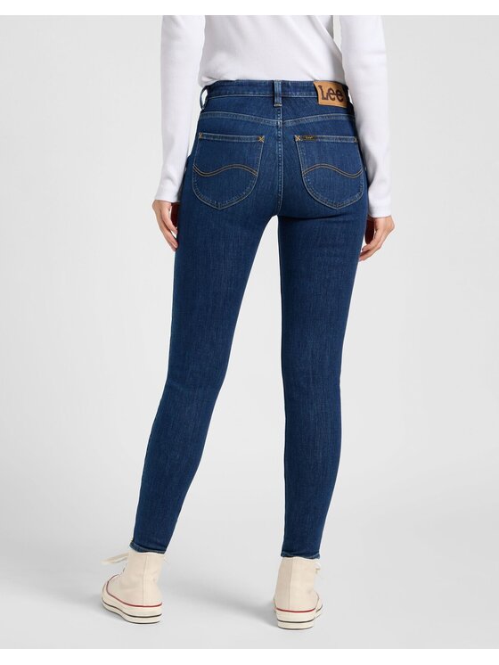 Lee Lee Jeansy SCARLETT HIGH ZIP Niebieski Skinny Fit