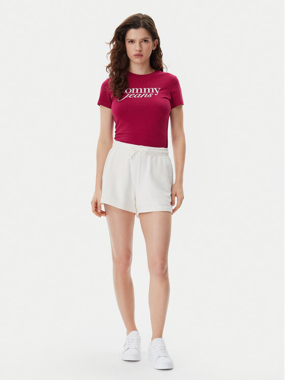 Tommy Jeans Tommy Jeans T-Shirt Essential DW0DW19447 Różowy Slim Fit