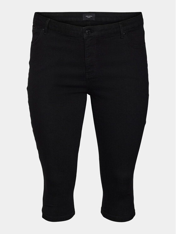 Vero Moda Curve Vero Moda Curve Pantaloni capri Cjune 10303171 Negru Slim Fit