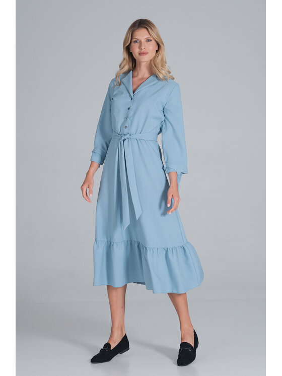 FIGL FIGL Vestito da giorno M840 Celeste Regular Fit