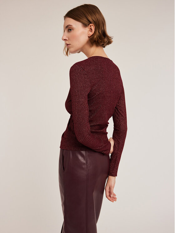 Motivi Motivi Sweter G252W003261N036 Bordowy Slim Fit