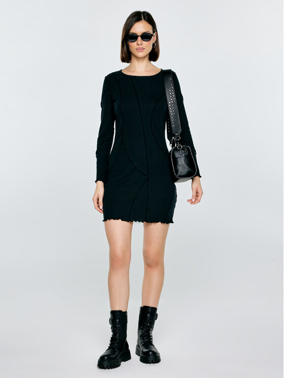 BIG STAR BIG STAR Sukienka dzianinowa MALGOSARA Czarny Slim Fit