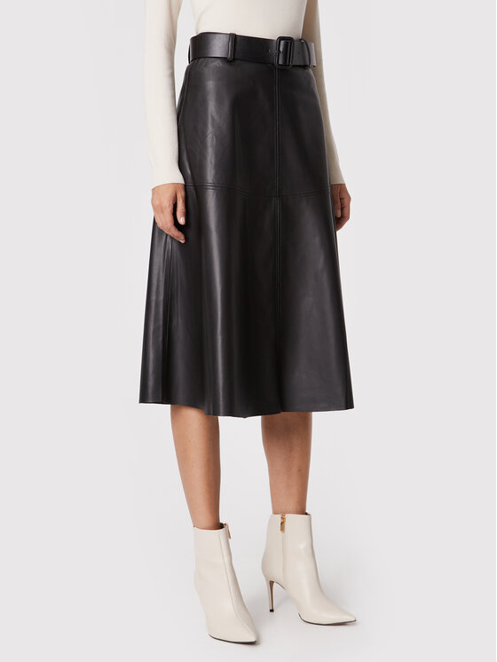 Bruuns Bazaar Fustă din imitație de piele Vegani Imma BBW3073 Negru Regular Fit