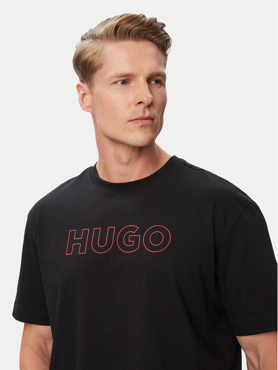 HUGO HUGO Футболка Ezra 50566114 Чорний Regular Fit