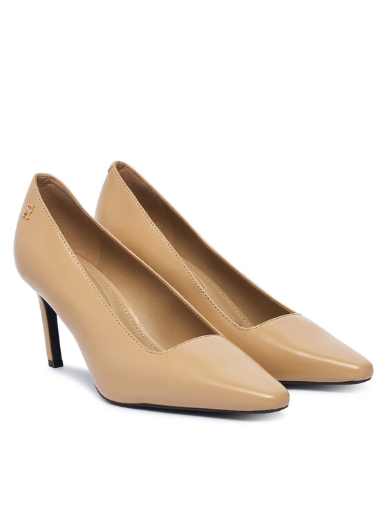 Tommy Hilfiger Tommy Hilfiger Aukštakulniai Squared Toe High Heel Lth Pump FW0FW09510 Smėlio