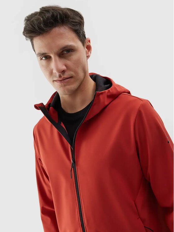4F 4F Kurtka softshell 4FWAW24TSOFM283-61S Czerwony Regular Fit