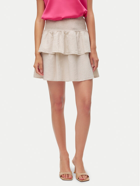 Spódnica mini Vero Moda, Rozmiar S, Beżowa, Luna 10309768