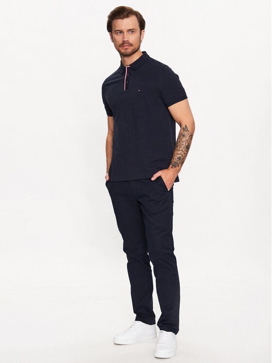 Tommy Hilfiger Tommy Hilfiger Polo MW0MW31558 Granatowy Regular Fit