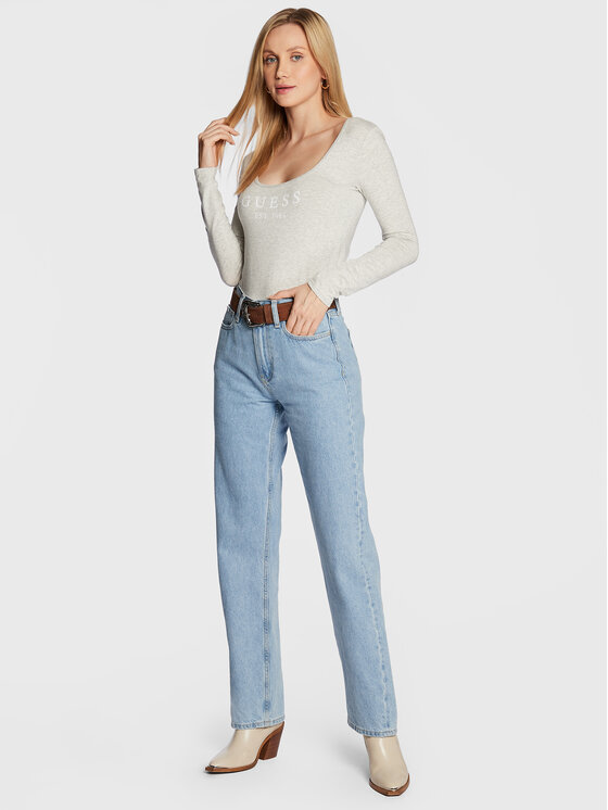 Guess Guess Bluzka Carrie O2BM31 KBBU1 Szary Regular Fit
