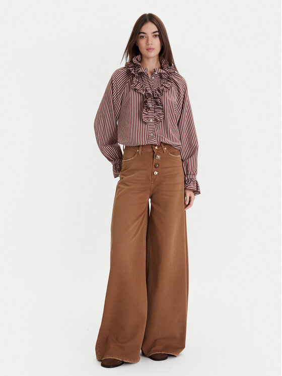 ViCOLO ViCOLO Džínsy DF5057 Hnedá Wide Leg