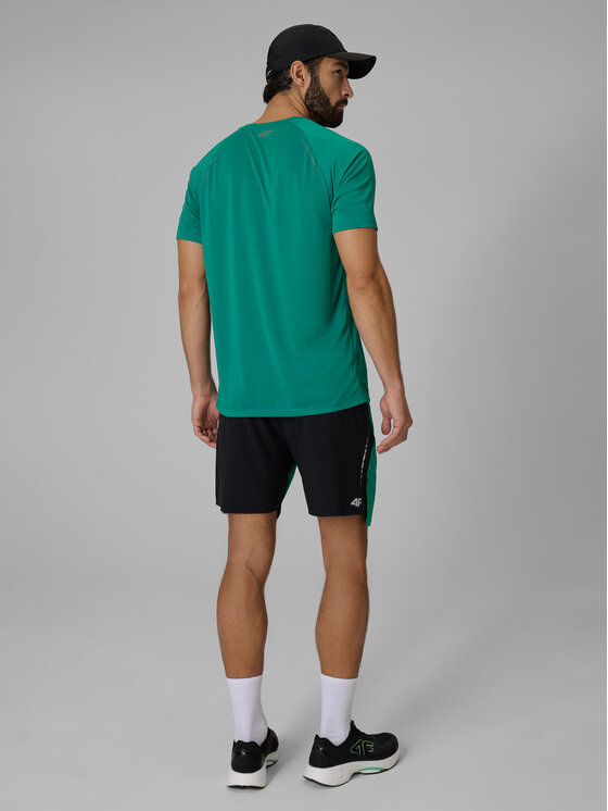 4F 4F Szorty sportowe RUNNING Zielony Regular Fit