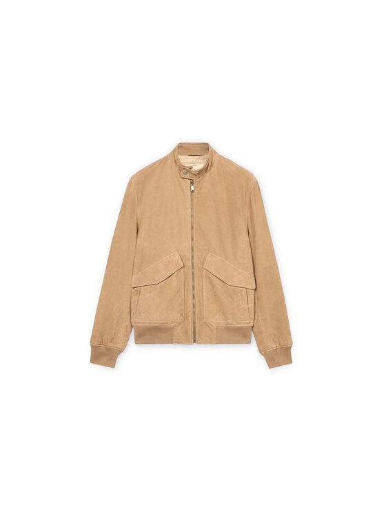 Trussardi Trussardi Kurtka skórzana R312M000046N012 Kremowy Regular Fit
