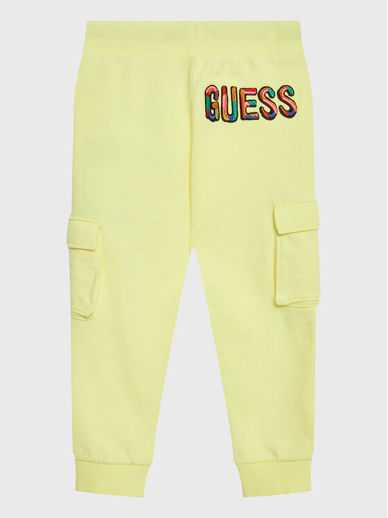 Guess Guess Teplákové kalhoty N3GQ11 KA6R0 Žlutá Relaxed Fit