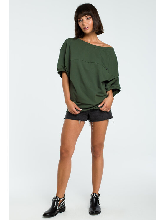 BeWear BeWear Felpa B079 Verde Baggy Fit
