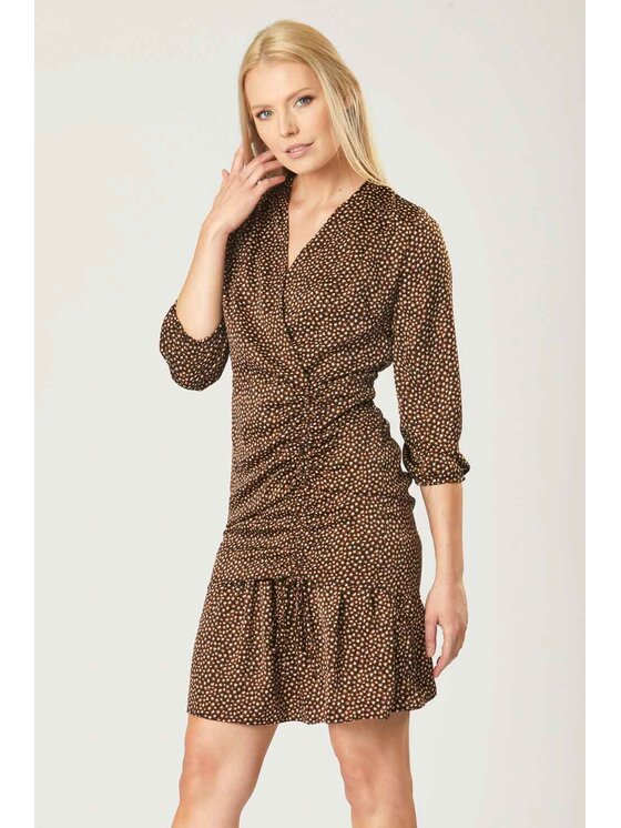 QUIOSQUE QUIOSQUE Každodenné šaty 13-TK-4163 Hnedá Regular Fit