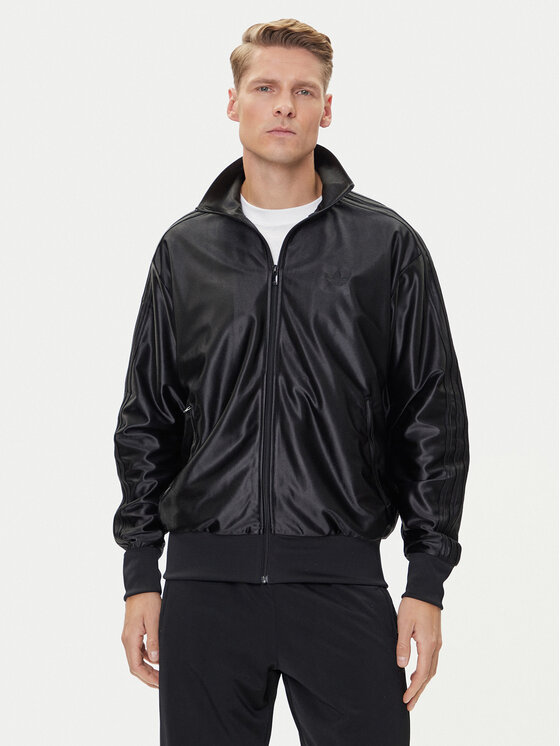 adidas adidas Mikina Firebird Metallic JW5960 Černá Loose Fit