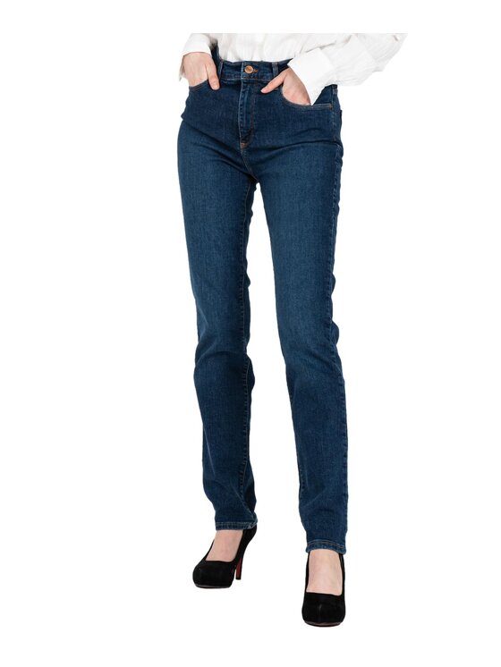 Wrangler Wrangler Jeansy W26LKRP25 Granatowy Slim Fit