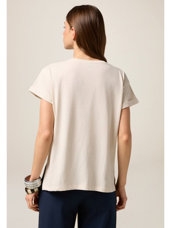 Oltre Oltre T-Shirt G00HJ004344N002 Biały Regular Fit