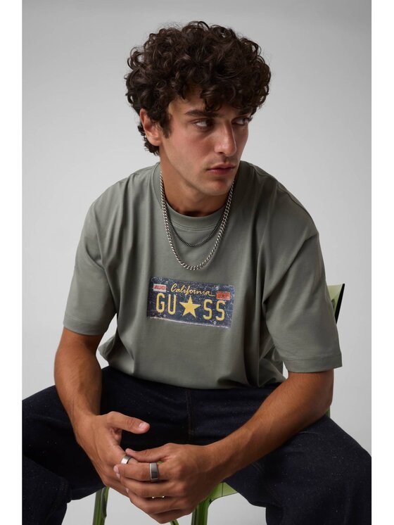 Guess Jeans Guess Jeans T-Shirt 184928 Zielony Classic Fit