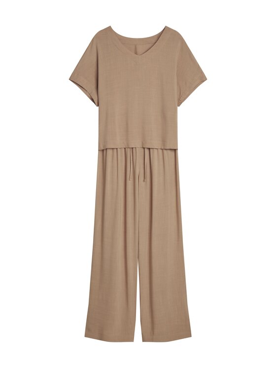 Esotiq Esotiq Piżama 43825 Beżowy Regular Fit