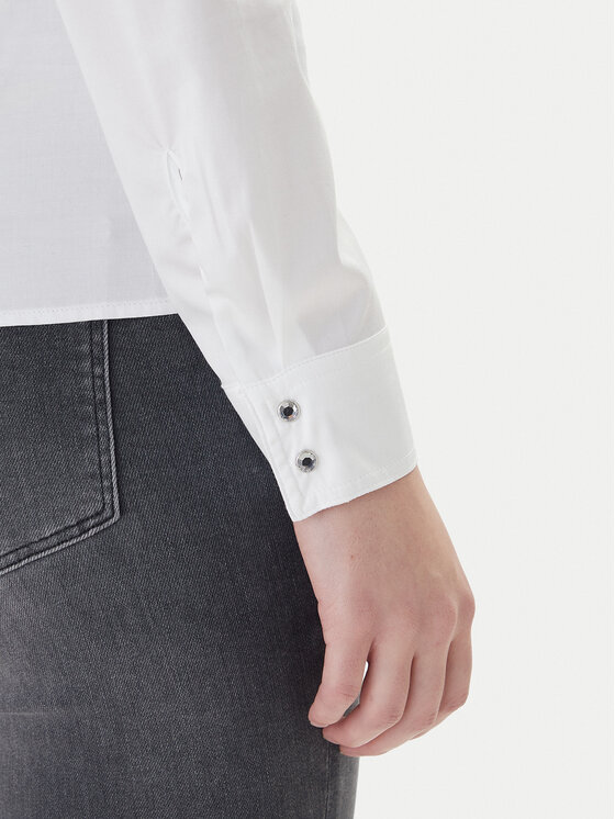 Guess Guess Košeľa W2YH41 WAF10 Biela Slim Fit