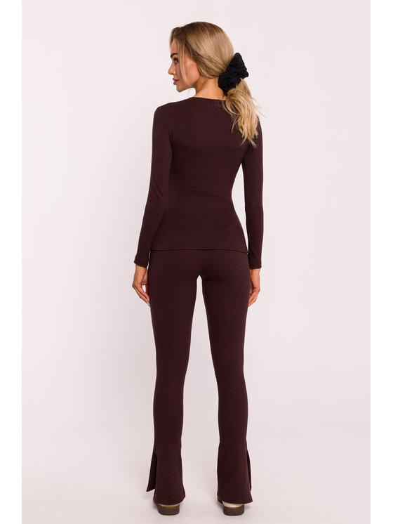 Made of Emotion Made of Emotion Bluzka M817 Brązowy Active Fit
